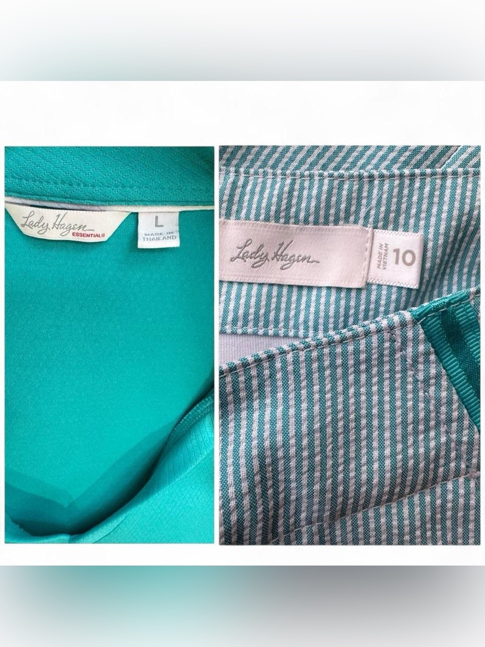 Lady Hagen Teal Sleeveless Polo Top with Light Gray Skort - Picture 2 of 8